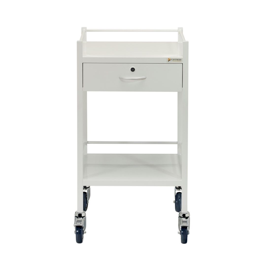 FORTRESS POWDER COATED SERIES INSTRUMENT TROLLEY / 1 DRAWER / 490X490X900MM photo