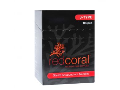 RED CORAL J-TYPE ACUPUNCTURE NEEDLES